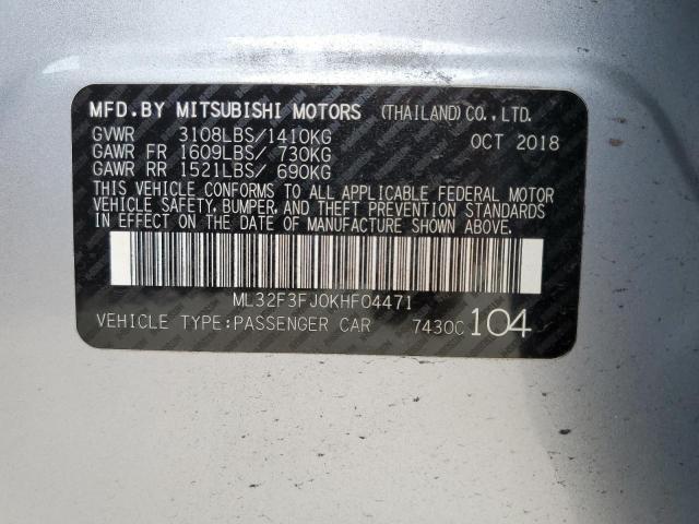 Photo 10 from auction – 2019 MITSUBISHI MIRAGE G4 with VIN ML32F3FJ0KHF04471