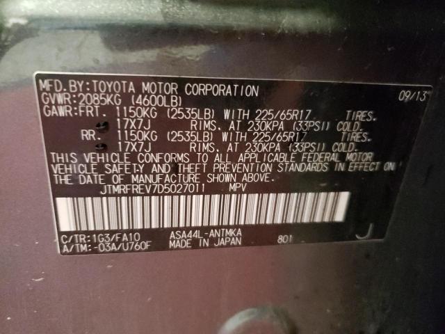Photo 10 from auction – 2013 TOYOTA RAV4 XLE with VIN JTMRFREV7D5027011