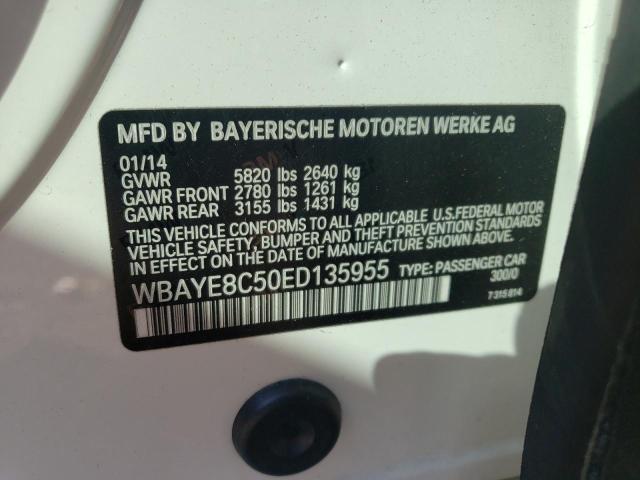 Photo 10 from auction – 2014 BMW 750 LI with VIN WBAYE8C50ED135955