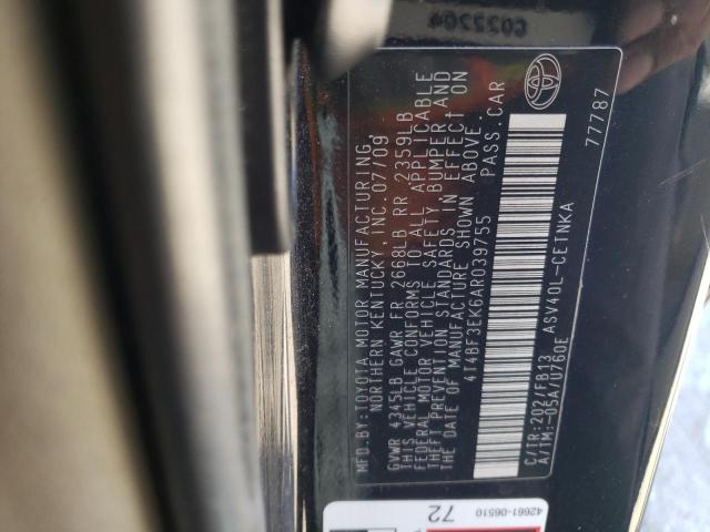 Photo 10 from auction – 2010 TOYOTA CAMRY BASE with VIN 4T4BF3EK6AR039755