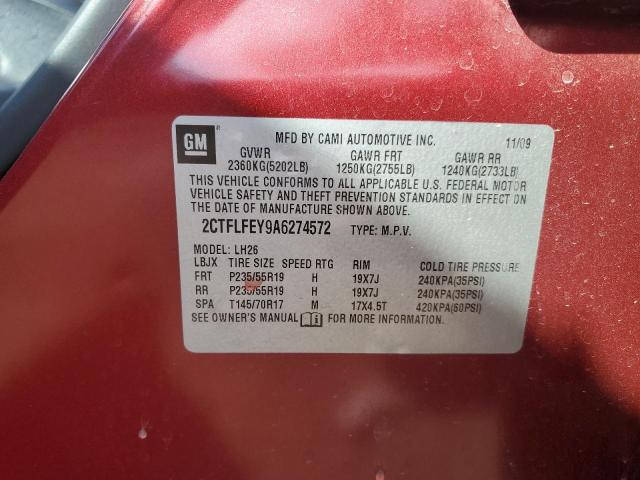 Photo 10 from auction – 2010 GMC TERRAIN SL with VIN 2CTFLFEY9A6274572