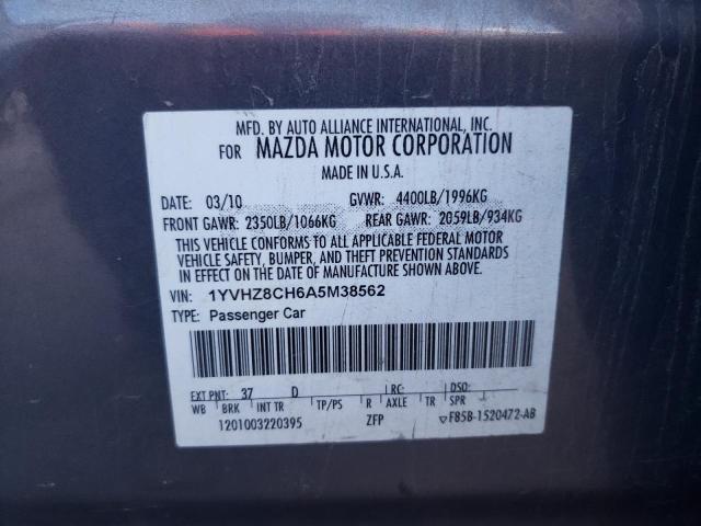 Photo 10 from auction – 2010 MAZDA 6 I with VIN 1YVHZ8CH6A5M38562