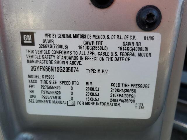 Photo 10 from auction – 2005 CADILLAC ESCALADE E with VIN 3GYFK66N15G205074