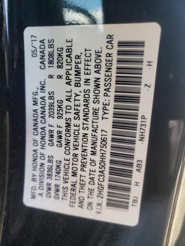 Photo 10 from auction – 2017 HONDA CIVIC SI with VIN 2HGFC3A50HH750617