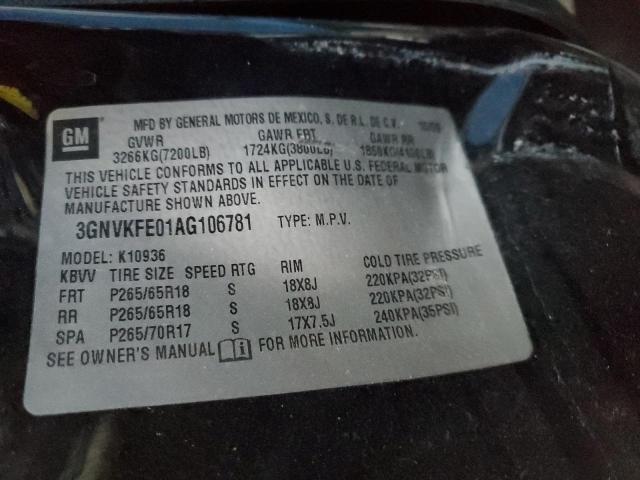 Photo 10 from auction – 2010 CHEVROLET AVALANCHE with VIN 3GNVKFE01AG106781