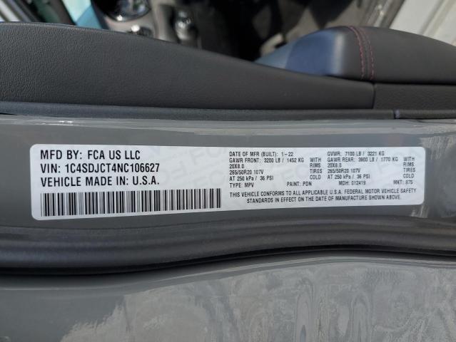 Photo 10 from auction – 2022 DODGE DURANGO R/ with VIN 1C4SDJCT4NC106627