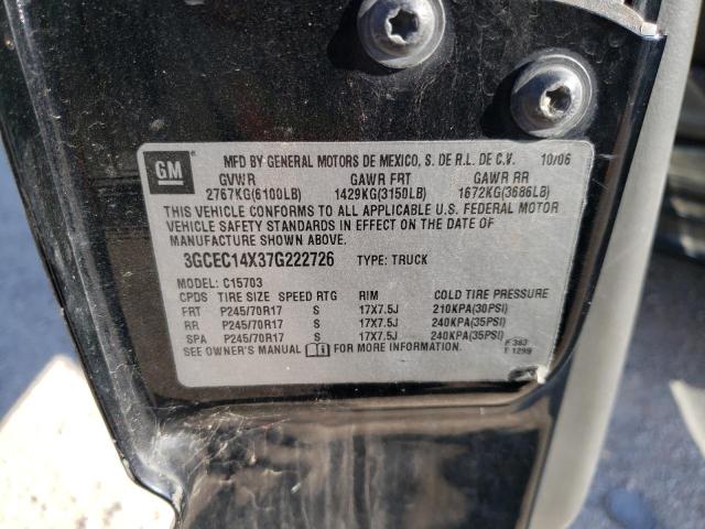 Photo 10 from auction – 2007 CHEVROLET SILVERADO with VIN 3GCEC14X37G222726