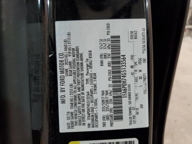 Photo 10 from auction – 2016 FORD FUSION SE with VIN 1FA6P0H74G5133564