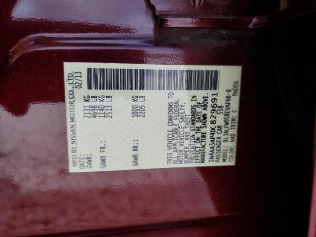 Photo 10 from auction – 2013 NISSAN MAXIMA S with VIN 1N4AA5AP4DC829691