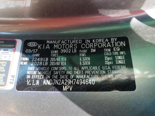 Photo 10 from auction – 2017 KIA SOUL with VIN KNDJN2A29H7494640