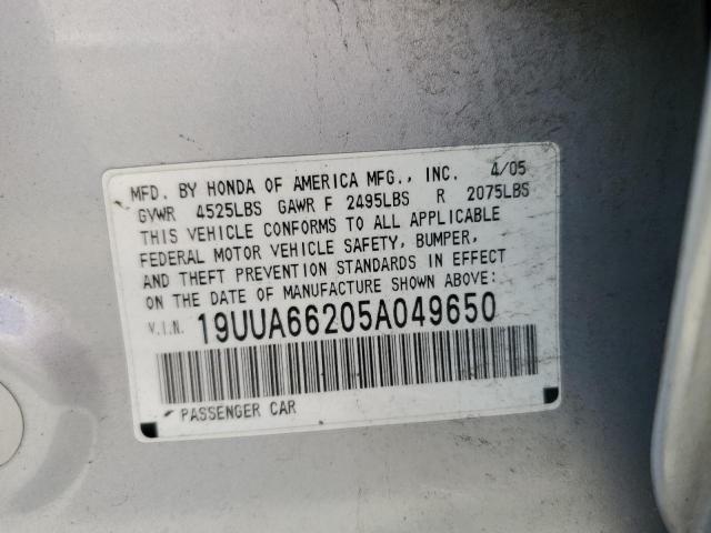 Photo 10 from auction – 2005 ACURA TL with VIN 19UUA66205A049650