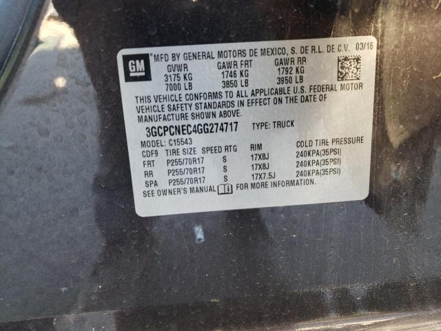 Photo 10 from auction – 2016 CHEVROLET SILVERADO with VIN 3GCPCNEC4GG274717