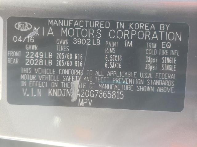 Photo 10 from auction – 2016 KIA SOUL with VIN KNDJN2A20G7365815