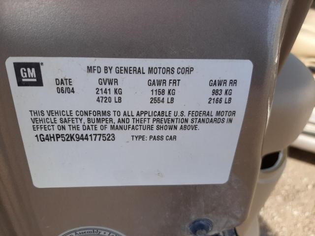 Photo 10 from auction – 2004 BUICK LESABRE CU with VIN 1G4HP52K944177523