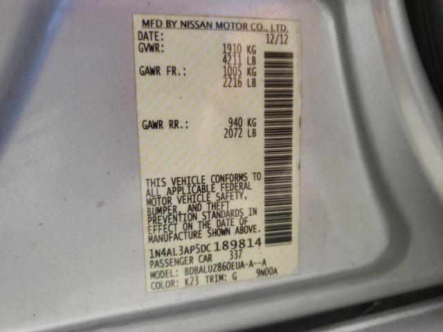 Photo 10 from auction – 2013 NISSAN ALTIMA 2.5 with VIN 1N4AL3AP5DC189814