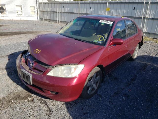 Photo 2 from auction – 2004 HONDA CIVIC EX with VIN 2HGES26734H589192