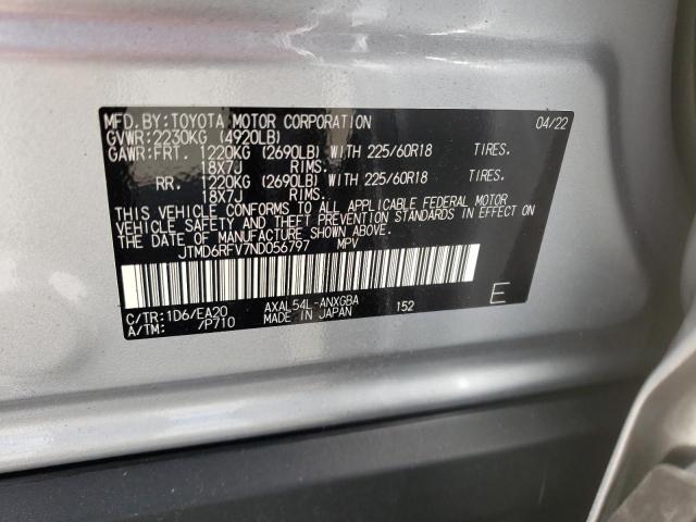 Photo 10 from auction – 2022 TOYOTA RAV4 LIMIT with VIN JTMD6RFV7ND056797