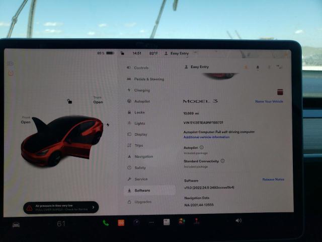 Photo 8 from auction – 2022 TESLA MODEL 3 with VIN 5YJ3E1EA9NF185731