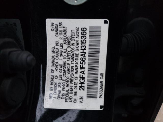 Photo 10 from auction – 2010 HONDA CIVIC LX with VIN 2HGFA1F56AH315366