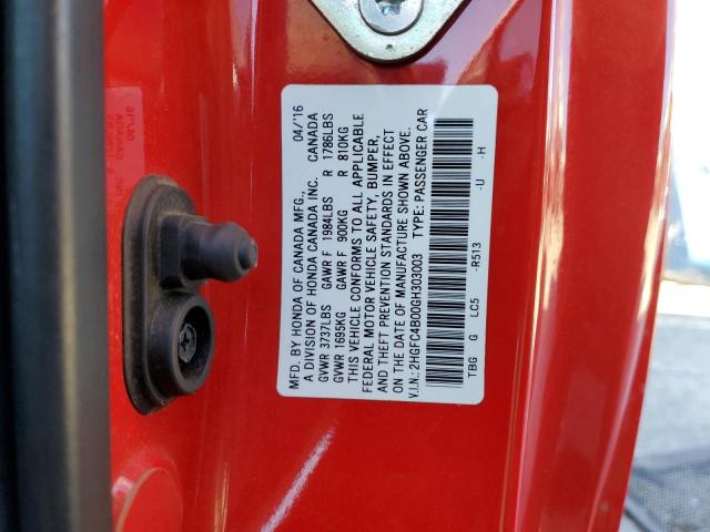 Photo 10 from auction – 2016 HONDA CIVIC LX with VIN 2HGFC4B00GH303003