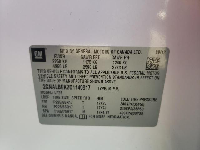 Photo 10 from auction – 2013 CHEVROLET EQUINOX LS with VIN 2GNALBEK2D1149917