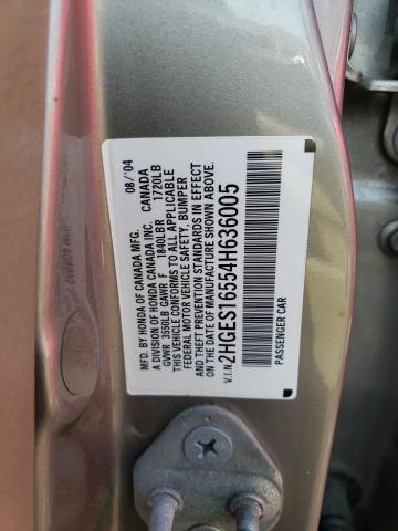 Photo 10 from auction – 2004 HONDA CIVIC LX with VIN 2HGES16554H636005