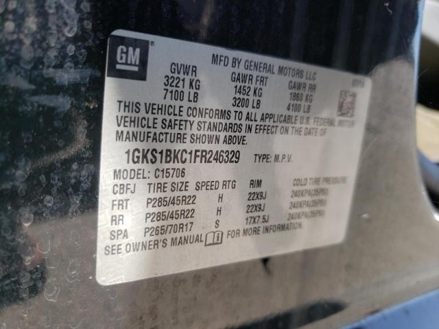Photo 10 from auction – 2015 GMC YUKON SLT with VIN 1GKS1BKC1FR246329