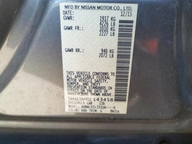 Photo 10 from auction – 2016 NISSAN ALTIMA 2.5 with VIN 1N4AL3AP4GC143458