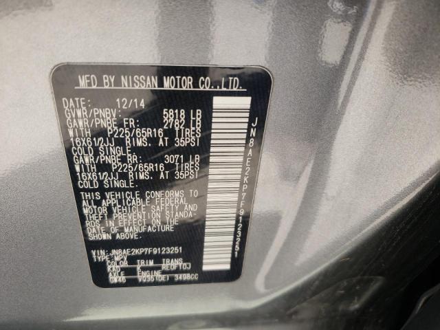 Photo 10 from auction – 2015 NISSAN QUEST S with VIN JN8AE2KP7F9123251