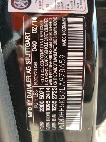 Photo 10 from auction – 2014 MERCEDES-BENZ E 350 with VIN WDDHF5KB7EA978659