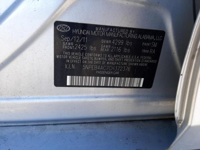 Photo 10 from auction – 2012 HYUNDAI SONATA GLS with VIN 5NPEB4AC7CH372376