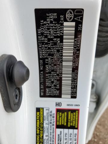 Photo 10 from auction – 2014 TOYOTA COROLLA L with VIN 2T1BURHE7EC122708