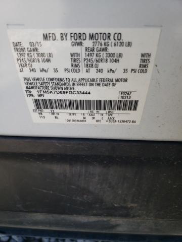 Photo 10 from auction – 2015 FORD EXPLORER X with VIN 1FM5K7D89FGC33444