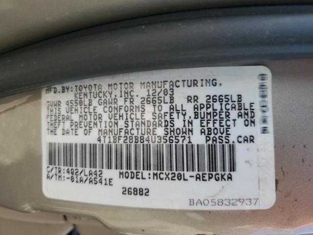 Photo 10 from auction – 2004 TOYOTA AVALON XL with VIN 4T1BF28B84U356571