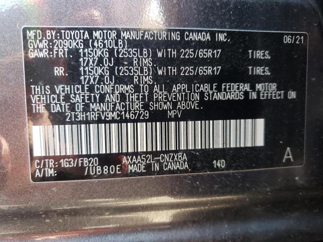 Photo 10 from auction – 2021 TOYOTA RAV4 LE with VIN 2T3H1RFV9MC146729