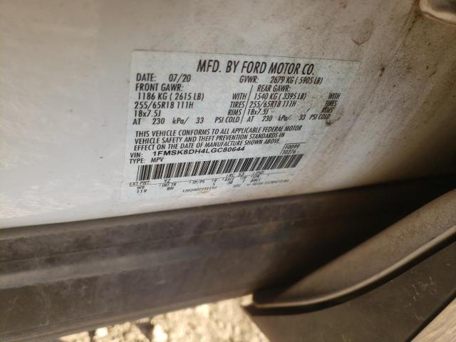 Photo 10 from auction – 2020 FORD EXPLORER X with VIN 1FMSK8DH4LGC80644