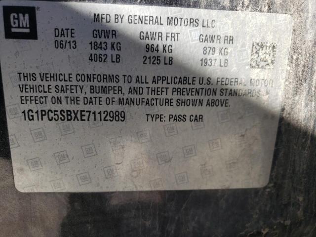 Photo 10 from auction – 2014 CHEVROLET CRUZE LT with VIN 1G1PC5SBXE7112989