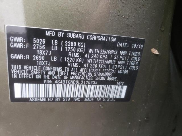 Photo 10 from auction – 2020 SUBARU OUTBACK LI with VIN 4S4BTGND9L3120639