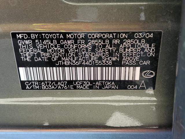 Photo 10 from auction – 2004 LEXUS LS 430 with VIN JTHBN36F440155338