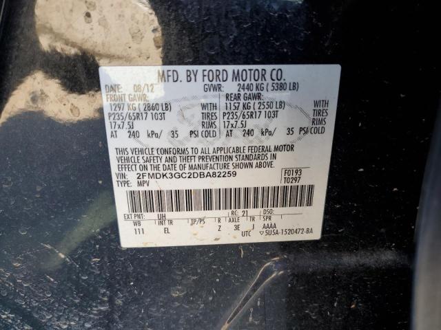 Photo 10 from auction – 2013 FORD EDGE SE with VIN 2FMDK3GC2DBA82259
