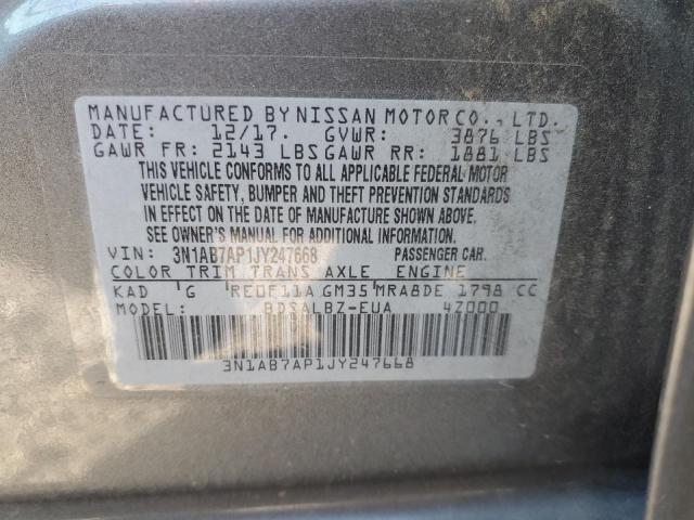 Photo 10 from auction – 2018 NISSAN SENTRA S with VIN 3N1AB7AP1JY247668