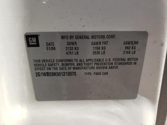 Photo 10 from auction – 2008 CHEVROLET IMPALA LS with VIN 2G1WB58K981210970