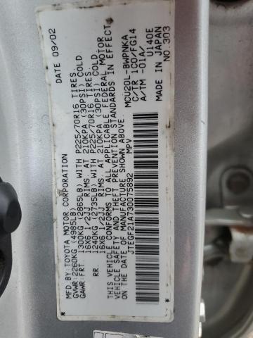 Photo 10 from auction – 2003 TOYOTA HIGHLANDER with VIN JTEGF21A730075892