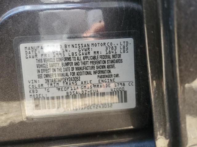 Photo 10 from auction – 2014 NISSAN SENTRA S with VIN 3N1AB7AP0EY243052