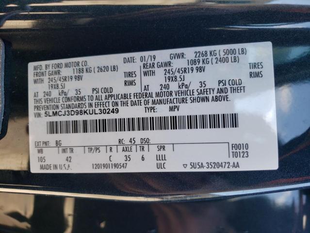 Photo 10 from auction – 2019 LINCOLN MKC RESERV with VIN 5LMCJ3D98KUL30249