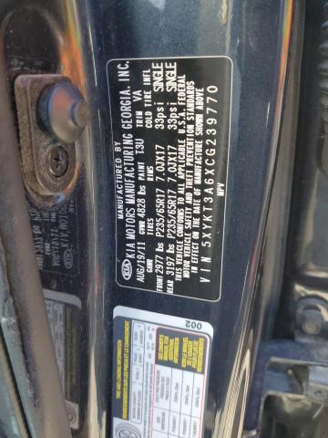 Photo 10 from auction – 2012 KIA SORENTO BA with VIN 5XYKT3A6XCG239770
