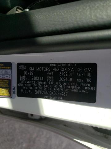 Photo 10 from auction – 2019 KIA FORTE FE with VIN 3KPF24AD9KE077487