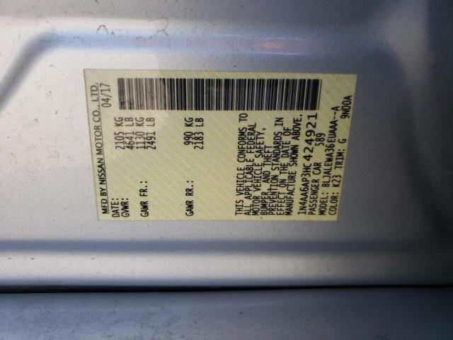 Photo 10 from auction – 2017 NISSAN MAXIMA 3.5 with VIN 1N4AA6AP3HC424921