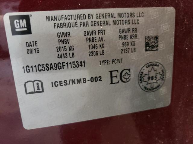Photo 10 from auction – 2016 CHEVROLET MALIBU with VIN 1G11C5SA9GF115341