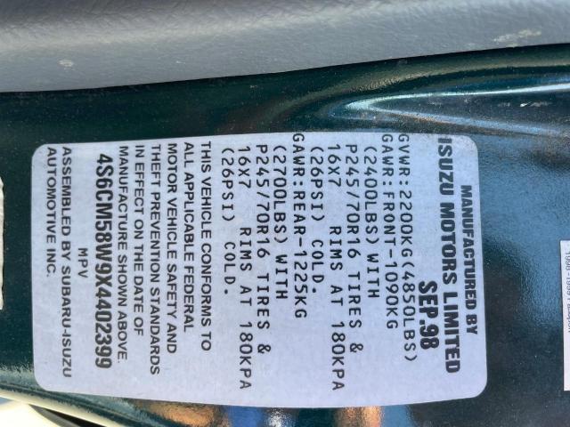 Photo 10 from auction – 1999 HONDA PASSPORT E with VIN 4S6CM58W9X4402399